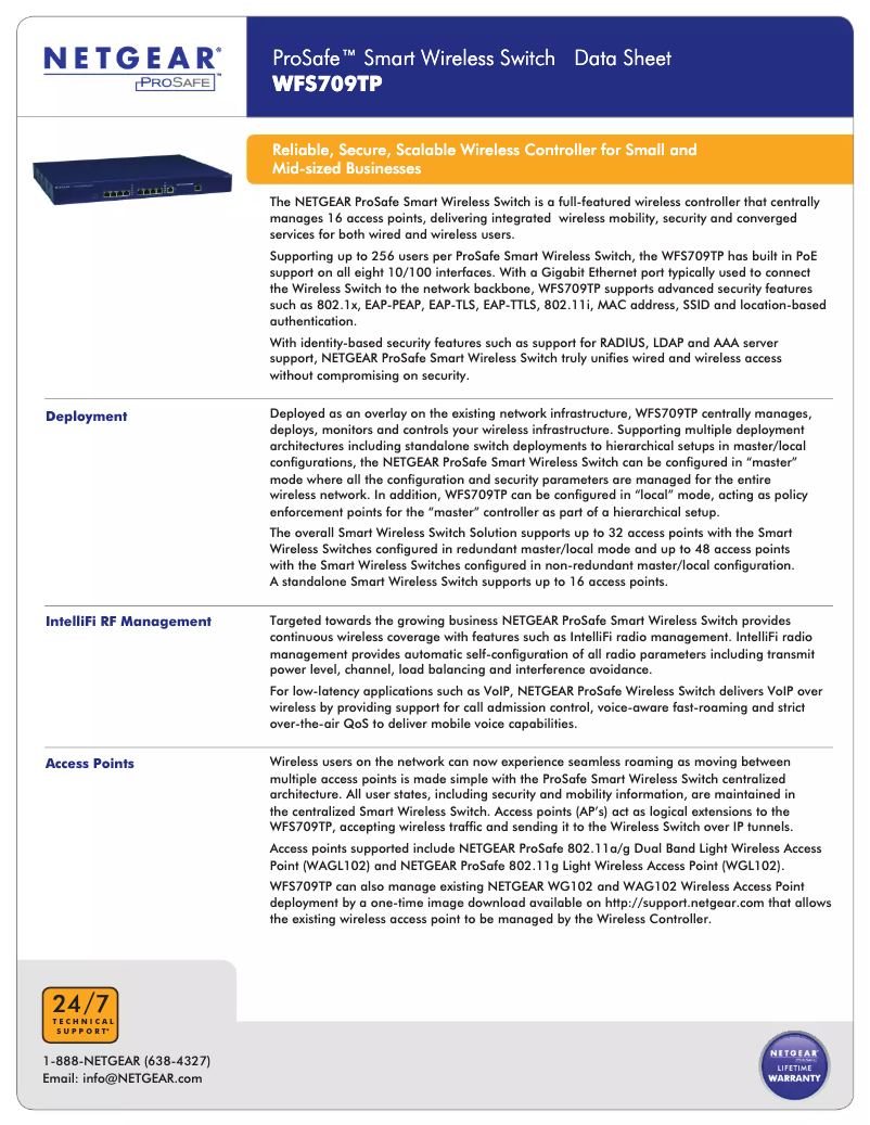 Page n°1 - Fiche technique Netgear WFS709TP