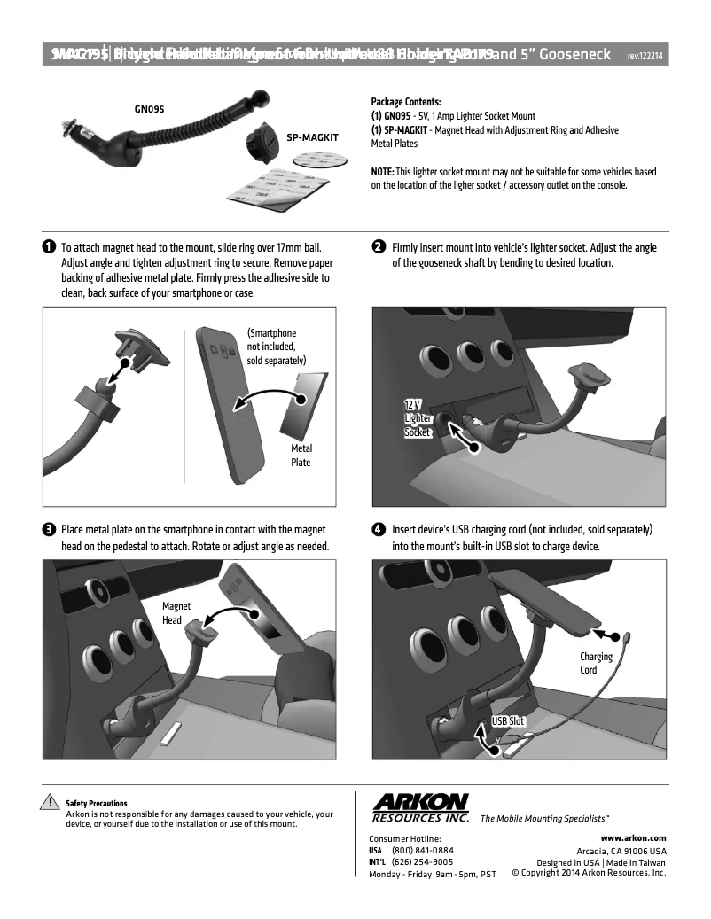 Page n°1 - Manuel utilisateur Arkon MAG195