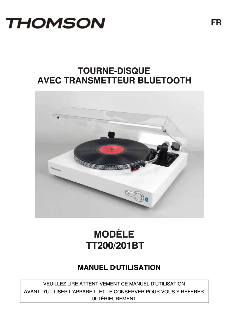 Image de la première page du manuel de l'appareil TT201BT