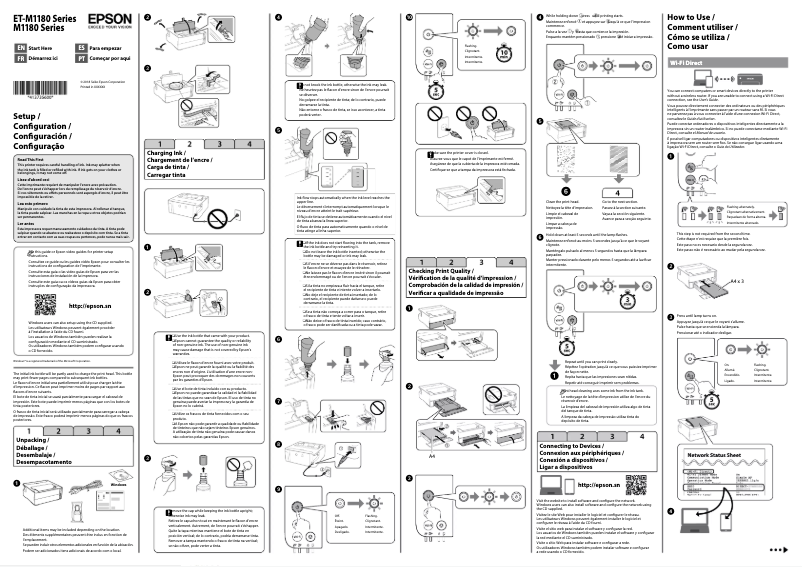 Página 1 del manual Guía de instalación Epson EcoTank ET-M1180