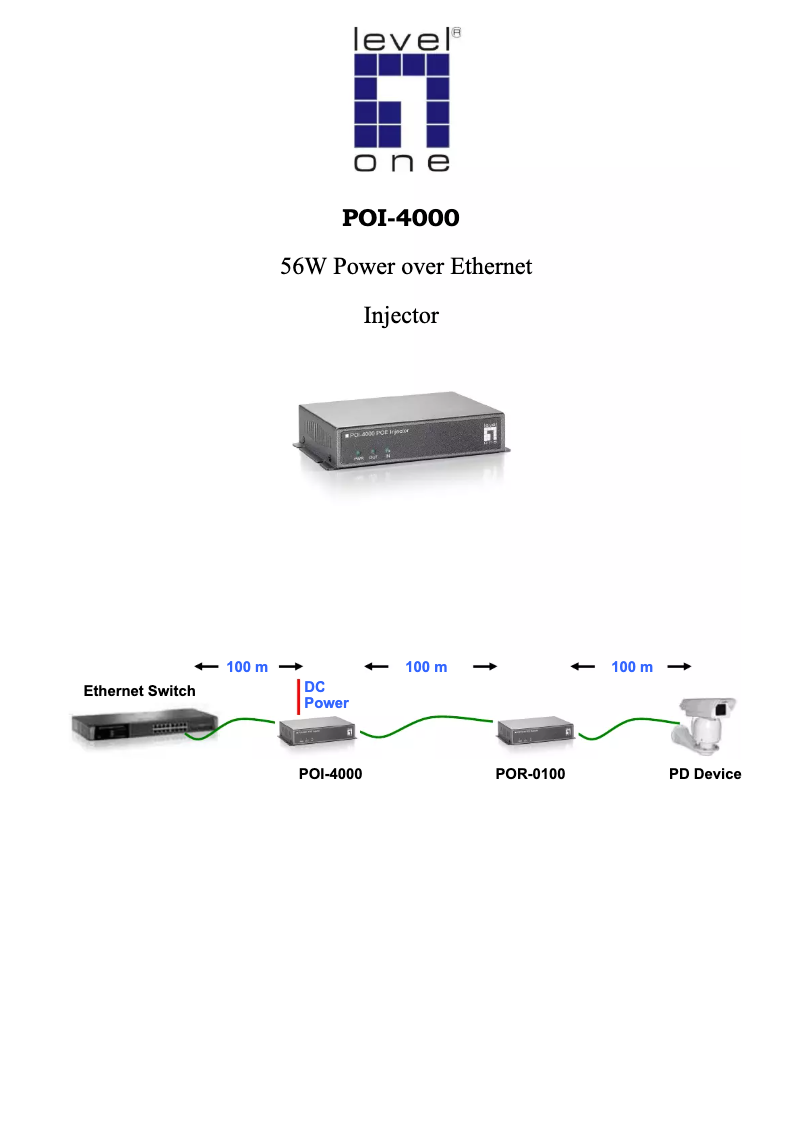 Page 1 de la notice Manuel utilisateur LevelOne POI-4000-Z