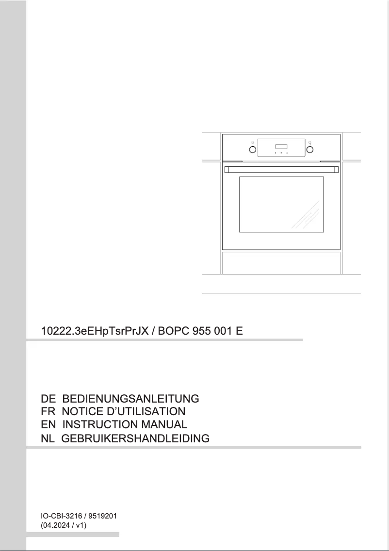 Image de la première page du manuel de l'appareil BOPC 955 001 E