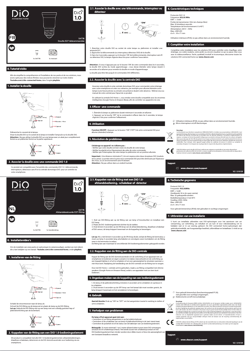 Page 1 de la notice Manuel utilisateur DiO 54778