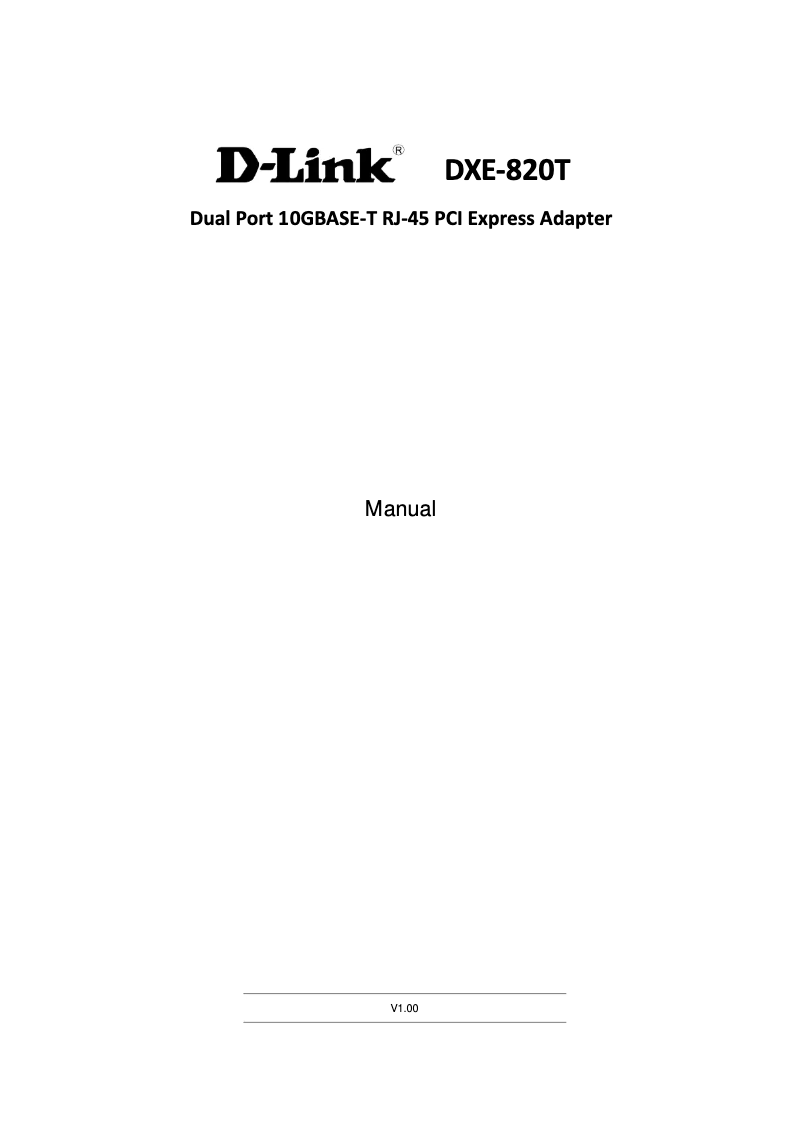 Image de la première page du manuel de l'appareil DXE-820T