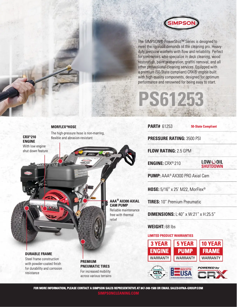 Página 1 del manual Ficha técnica Simpson PowerShot PS-61253