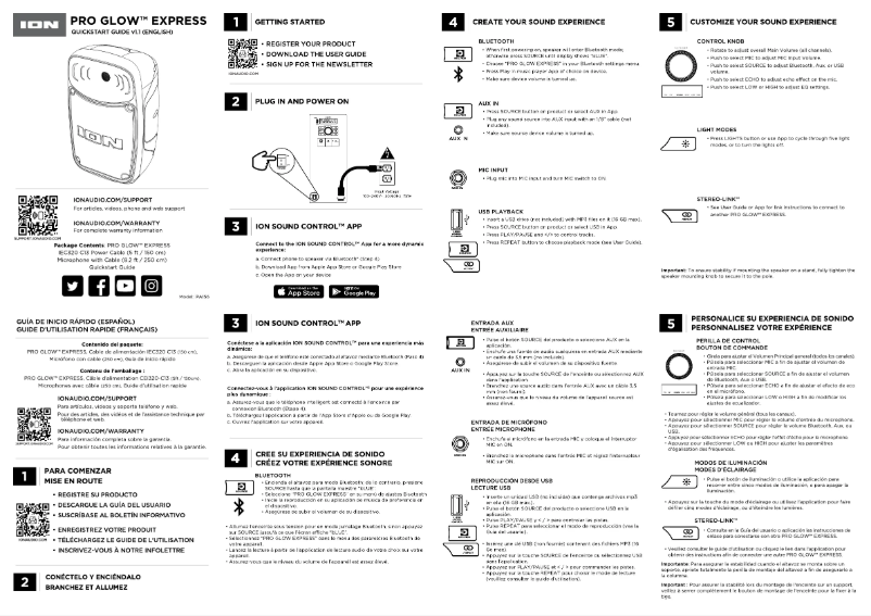 Page n°1 - Guide de démarrage rapide ION Pro Glow Express