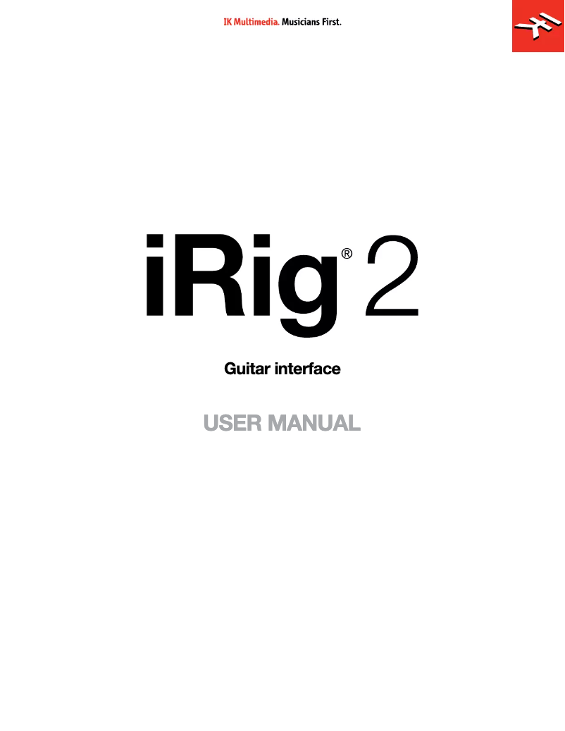 Page n°1 - Manuel utilisateur IK Multimedia iRig 2