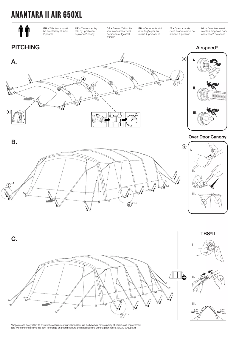 Imagen de la primera página del manual del dispositivo Anantara II Air 650XL
