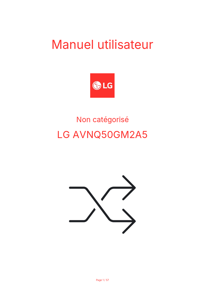 Image de la première page du manuel de l'appareil AVNQ50GM2A5