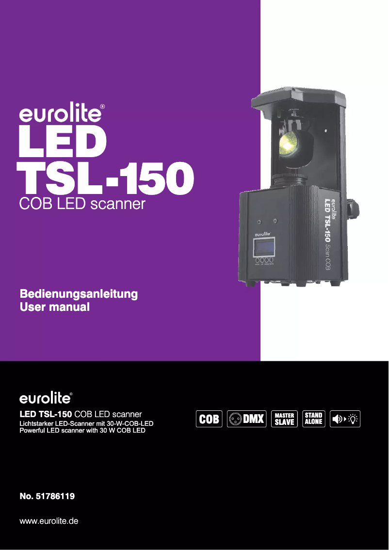 Page n°1 - Manuel utilisateur Eurolite LED TSL-150