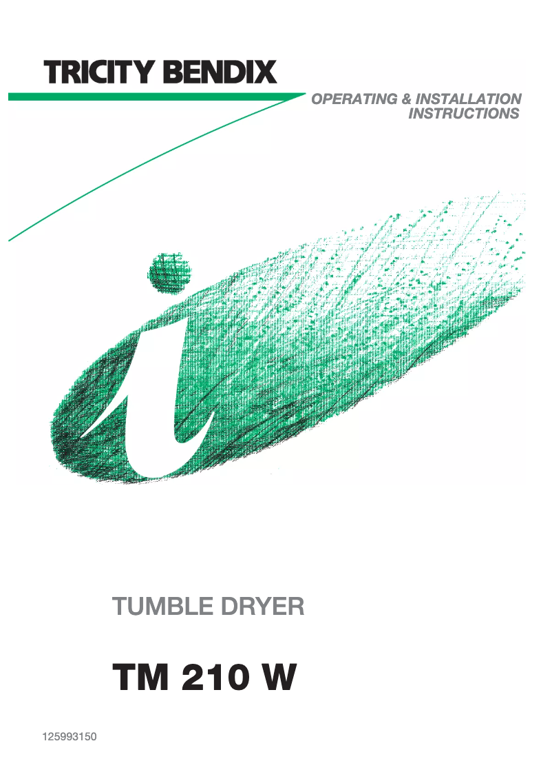 Image de la première page du manuel de l'appareil TM 210 W