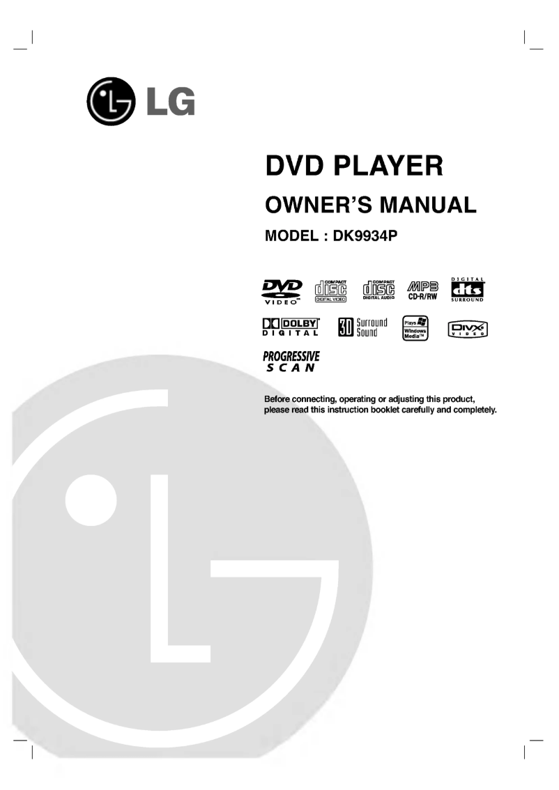 Page 1 de la notice Manuel utilisateur LG DK9934CPM