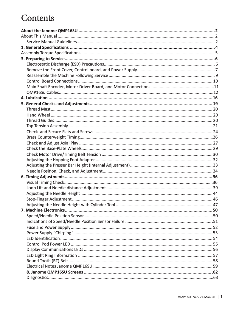 Page n°1 - Manuel utilisateur Janome Quilt Maker Pro 16