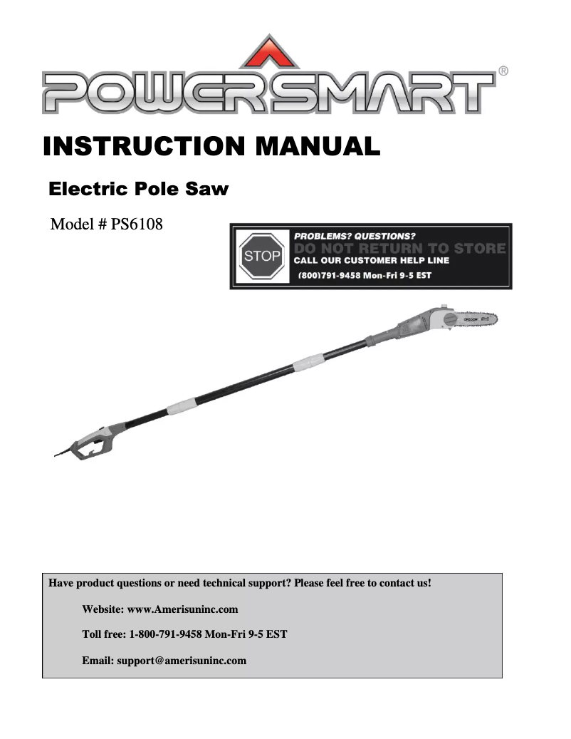 Page 1 de la notice Manuel utilisateur Power Smart PS6108
