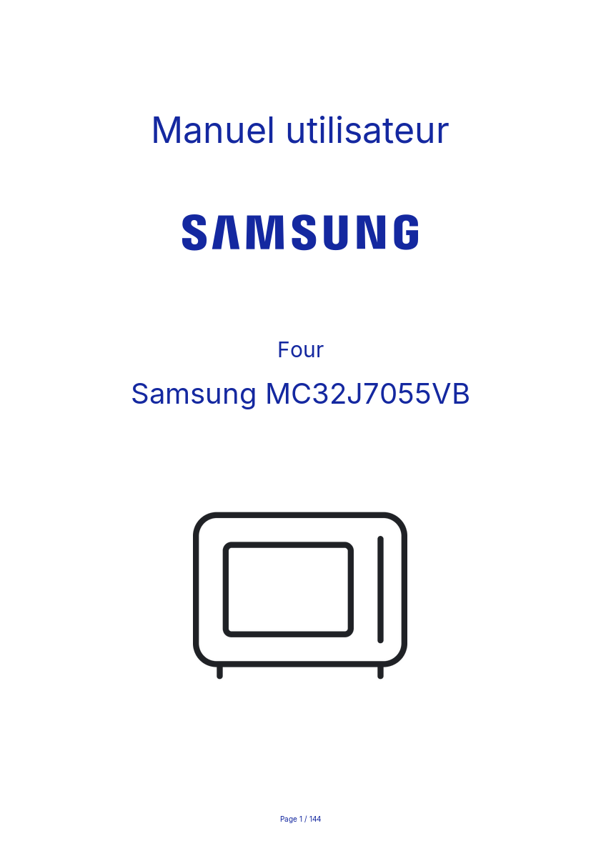Page n°1 - Manuel utilisateur Samsung MC32J7055VB