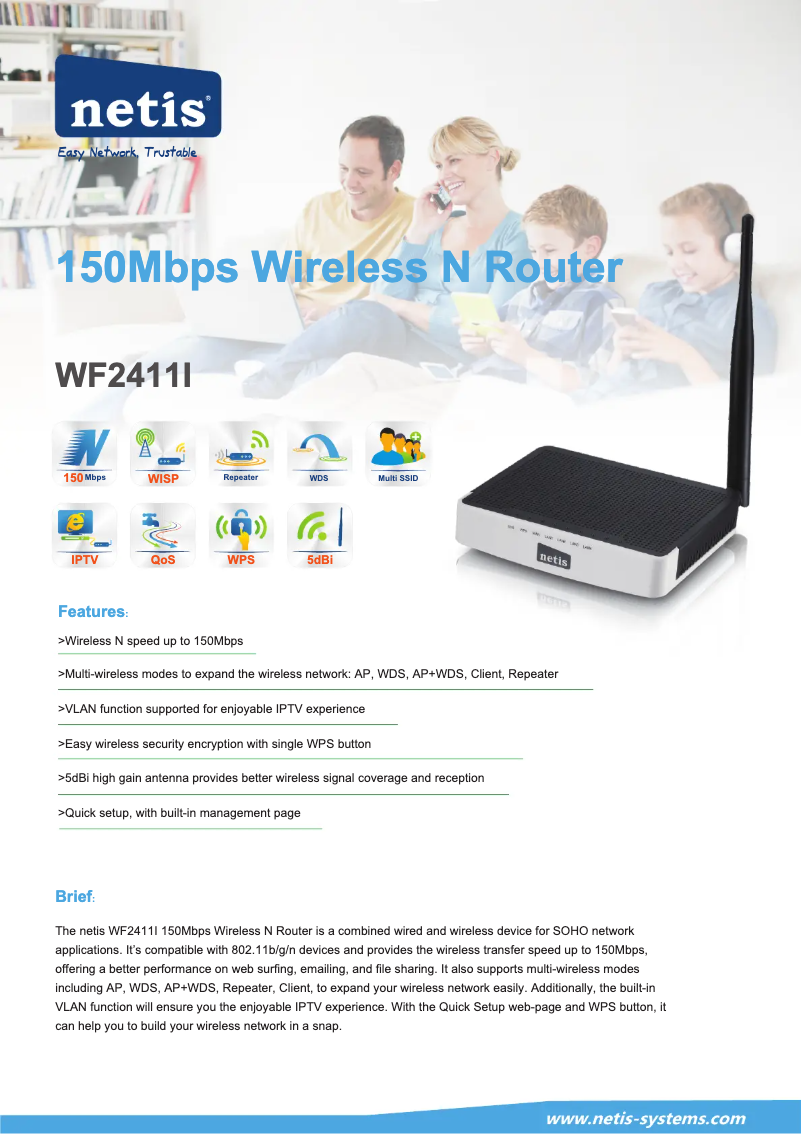 Imagen de la primera página del manual del dispositivo WF2411I
