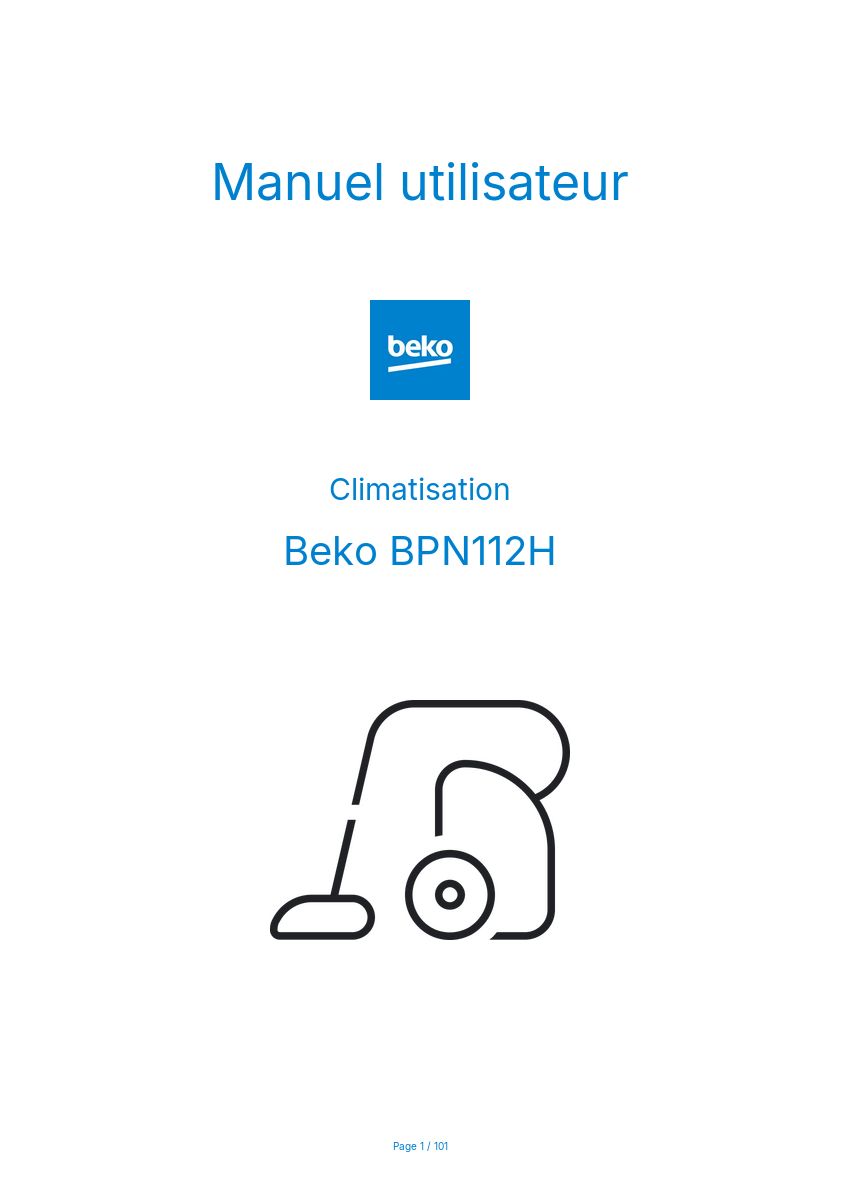 Page n°1 - Manuel utilisateur Beko BPN112H