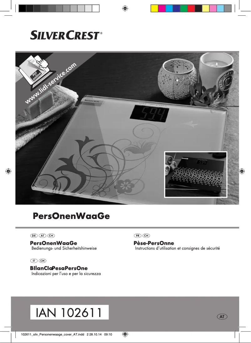 Page n°1 - Manuel utilisateur SilverCrest IAN 102611