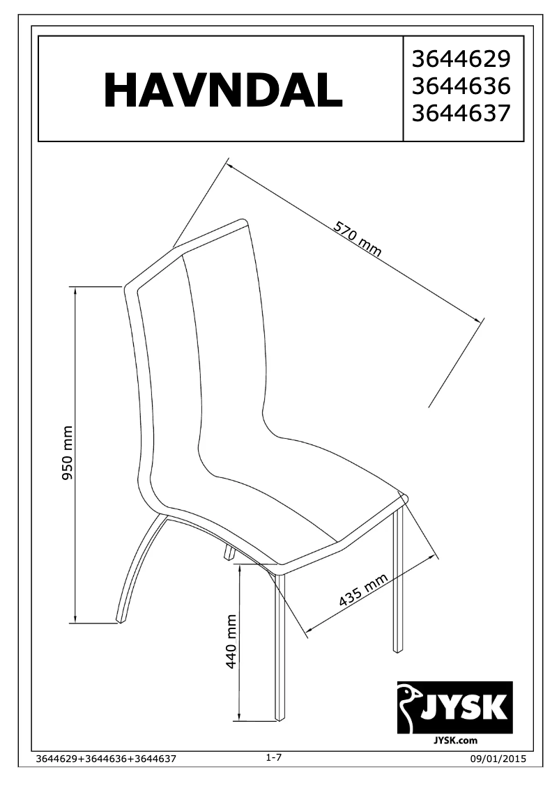 Page n°1 - Manuel utilisateur JYSK Havndal