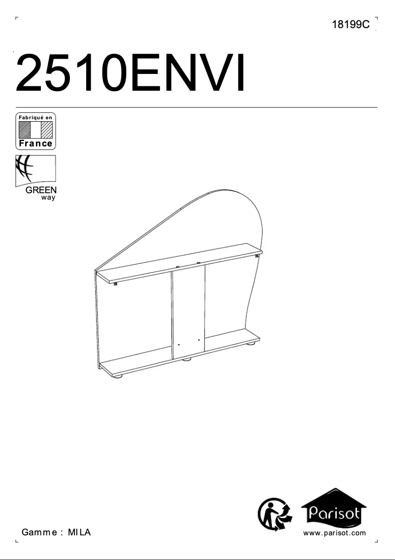 Page 1 de la notice Manuel utilisateur Parisot Mila 2510ENVI