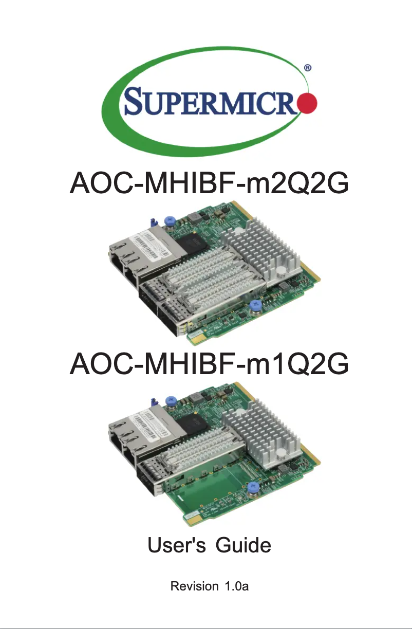 Página 1 del manual Manual de usuario Supermicro AOC-MHIBF-M1Q2GM