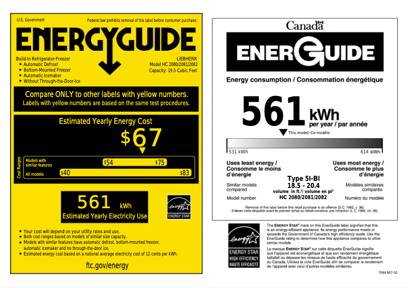 Page n°1 - Label énergétique Liebherr HC 2082