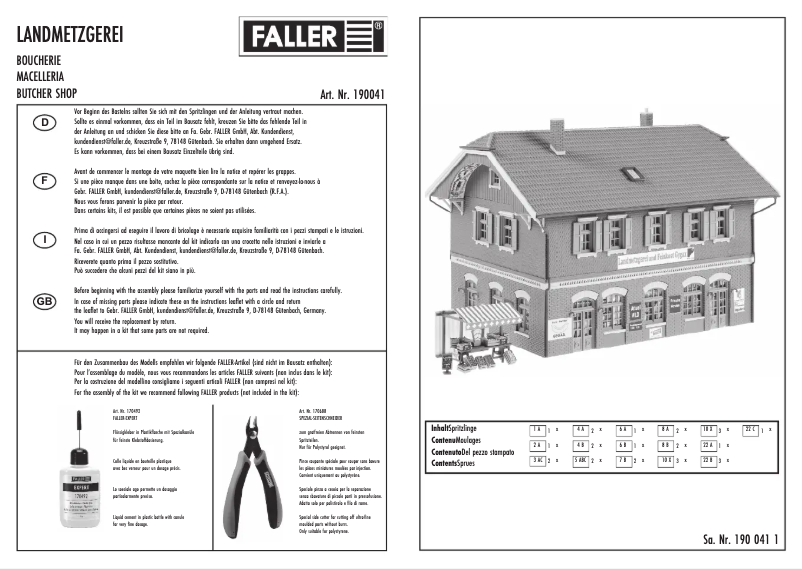Page n°1 - Manuel utilisateur Faller 190041