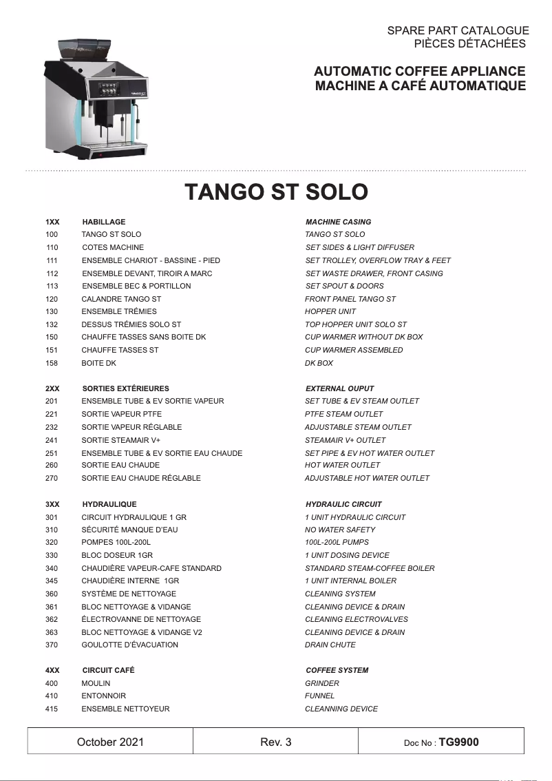 Page n°1 - Catalogue UNIC Tango Solo ST