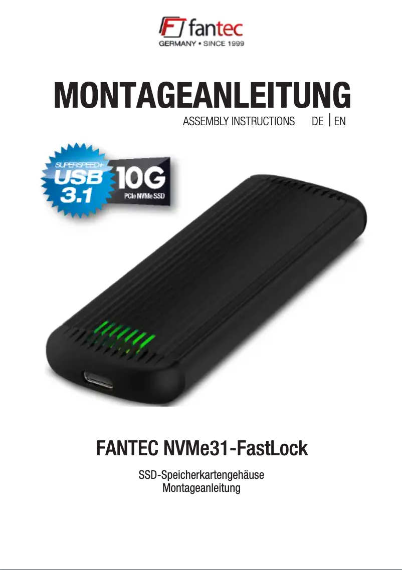 Image de la première page du manuel de l'appareil NVMe31-FastLock