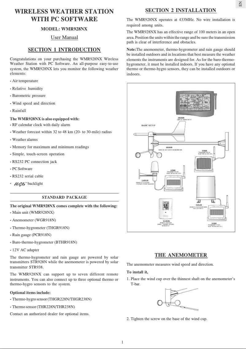 Image de la première page du manuel de l'appareil WMR 928NX