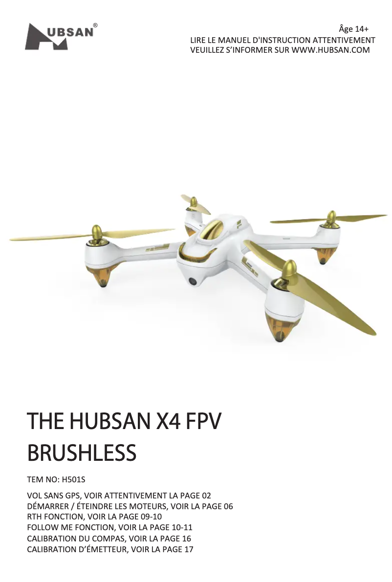 Image de la première page du manuel de l'appareil H501S X4 Air