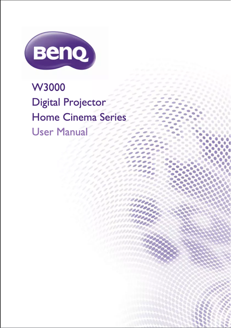 Page n°1 - Manuel utilisateur BenQ W3000