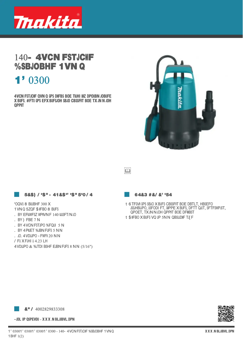 Image de la première page du manuel de l'appareil PF0300