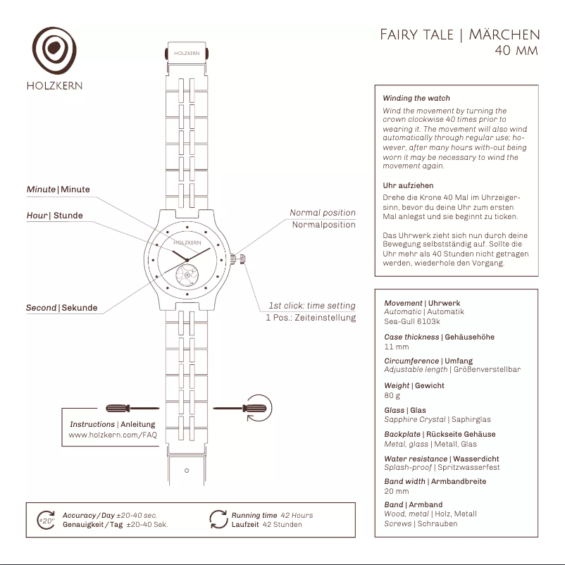Page n°1 - Manuel utilisateur Holzkern Schneewittchen