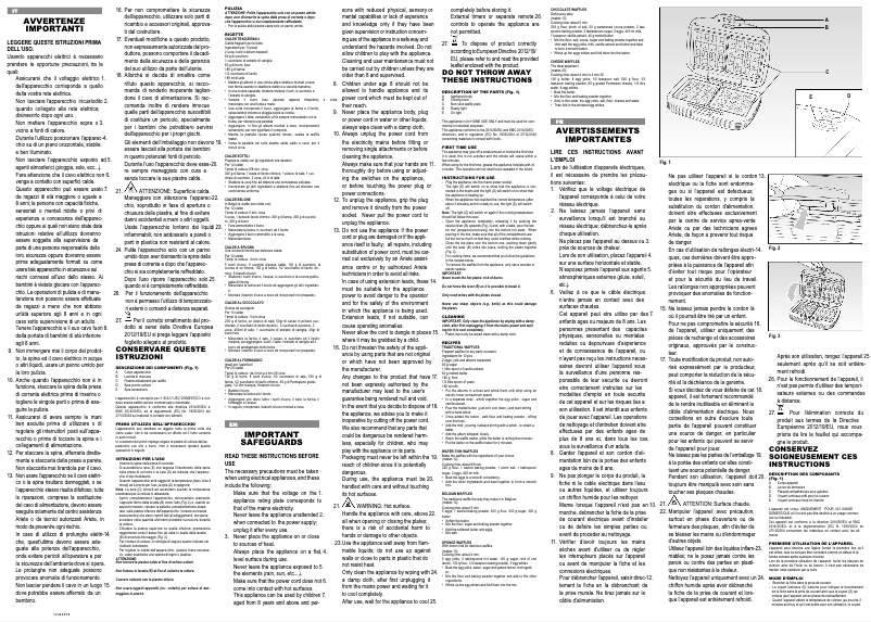 Image de la première page du manuel de l'appareil Waffle Maker Party Time 1973