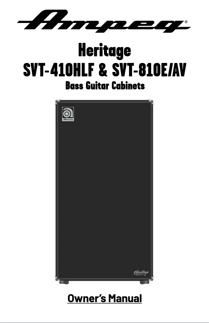 Page n°1 - Manuel utilisateur Ampeg SVT-810E