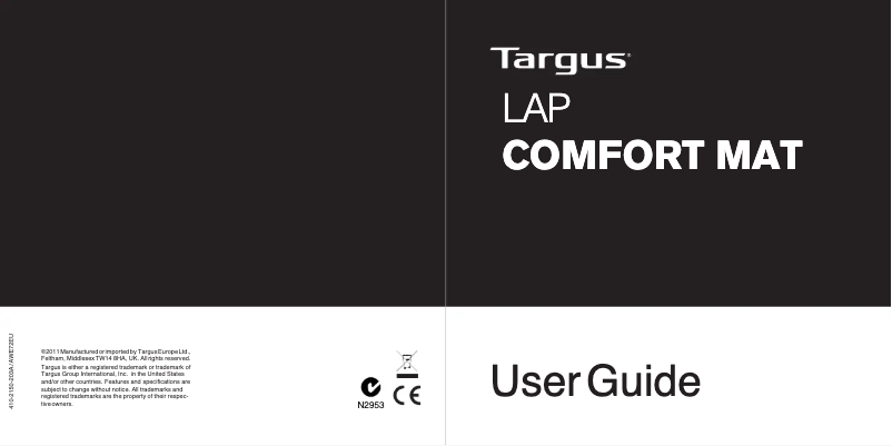 Page 1 de la notice Manuel utilisateur Targus AWE72EU