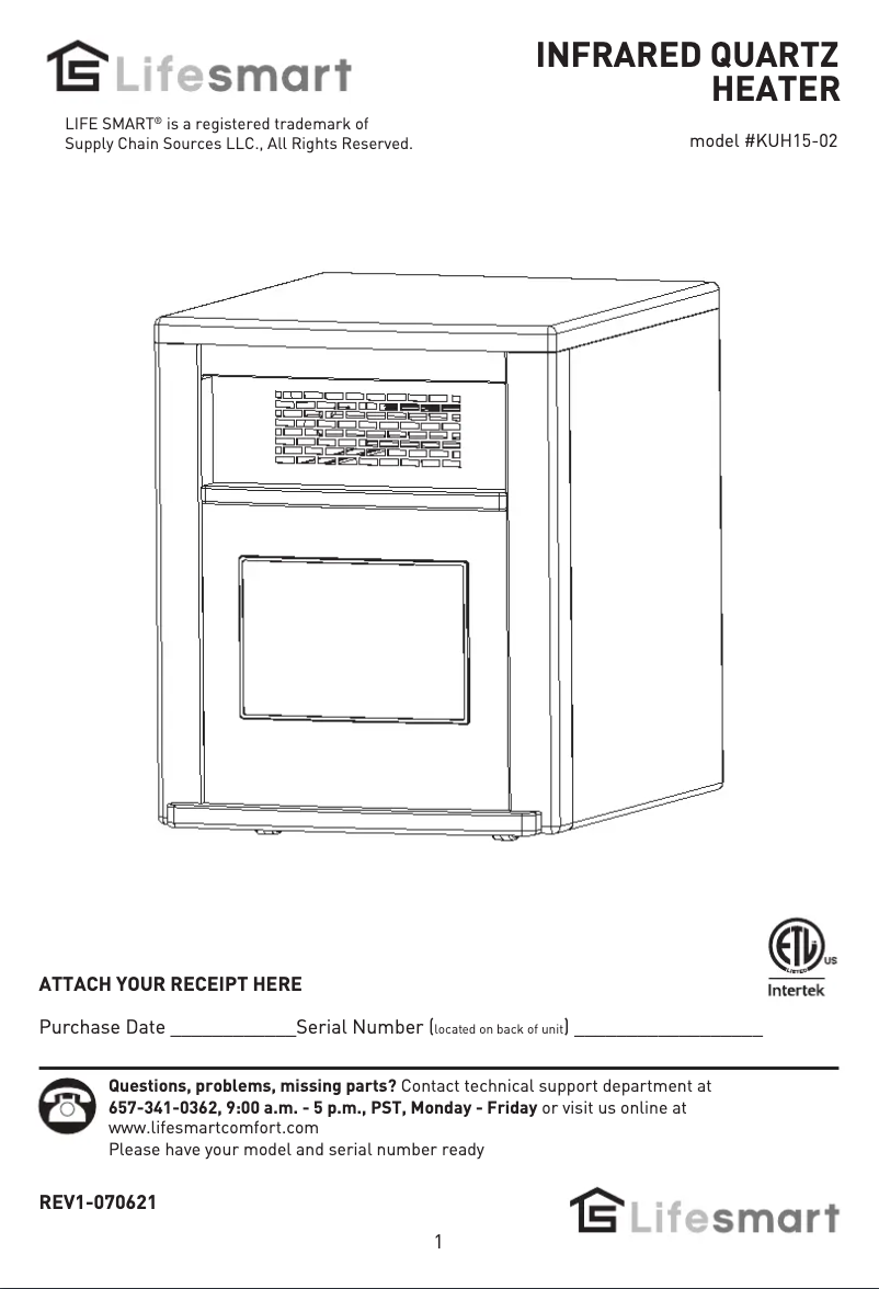 Page 1 de la notice Manuel utilisateur Lifesmart KUH15-02