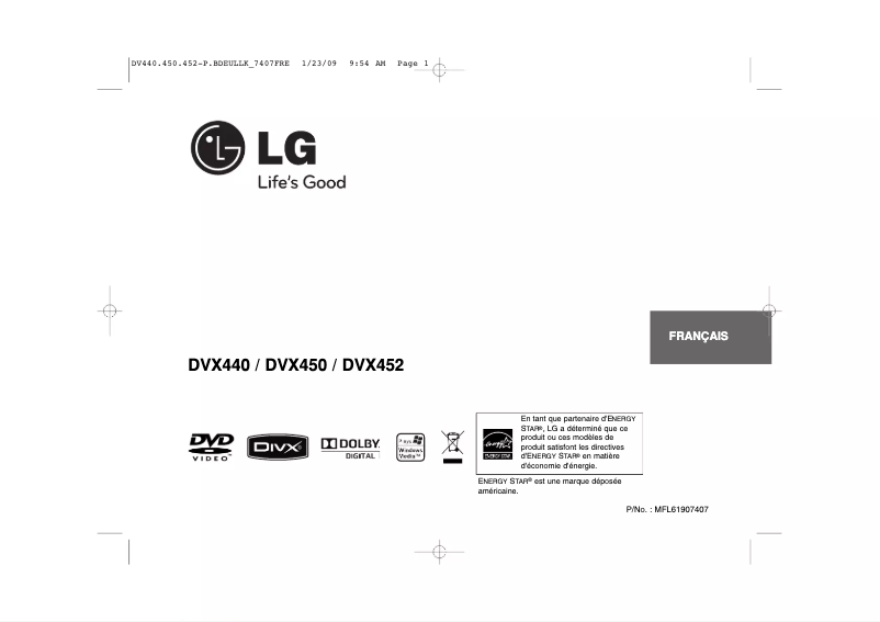 Page n°1 - Manuel utilisateur LG DVX440