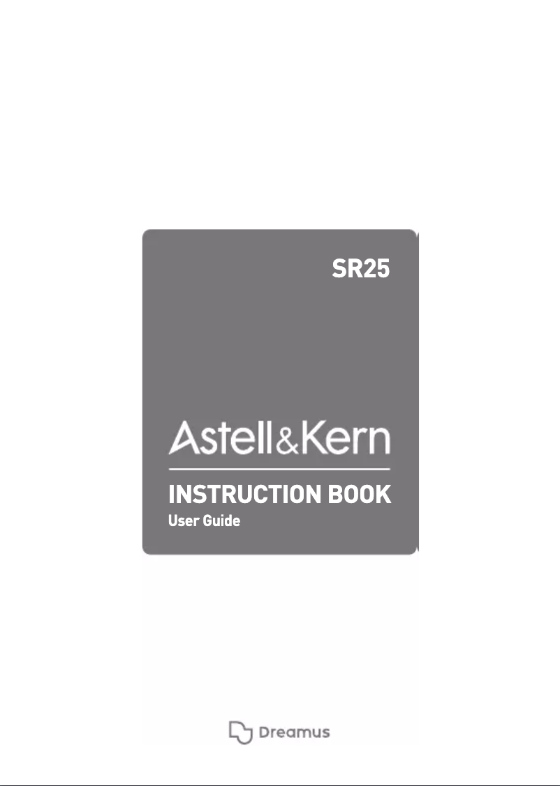 Page n°1 - Manuel utilisateur Astell&Kern SR25