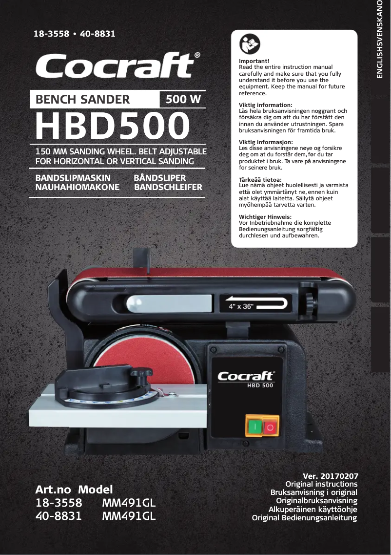 Página 1 del manual Manual de usuario Cocraft HBD500