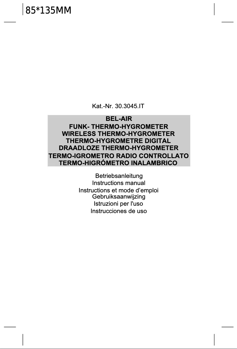 Image de la première page du manuel de l'appareil Bel-Air 30.3045.IT