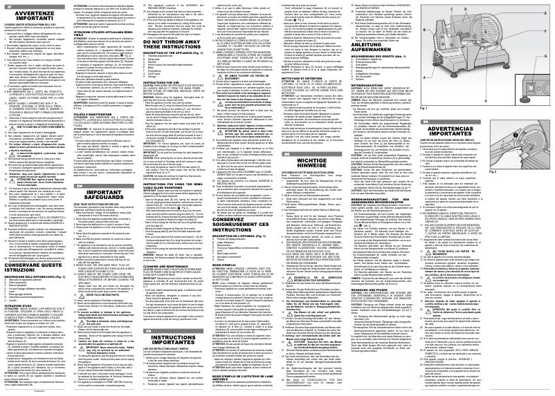 Page 1 de la notice Manuel utilisateur Ariete SL2050