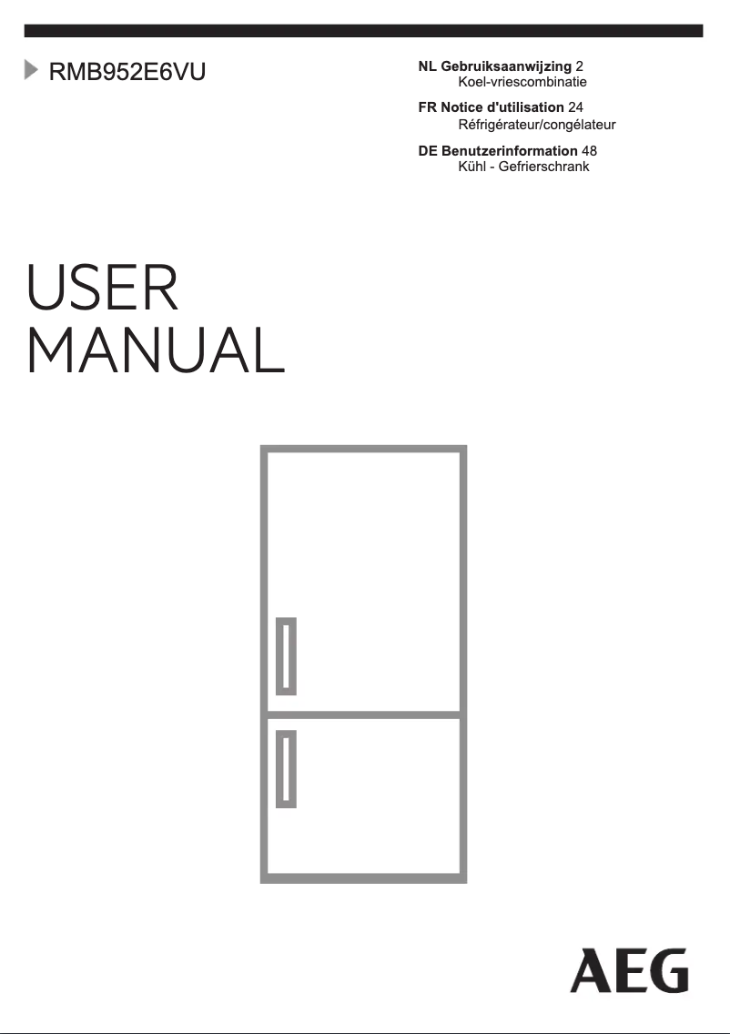 Page n°1 - Manuel utilisateur AEG RMB952E6VU