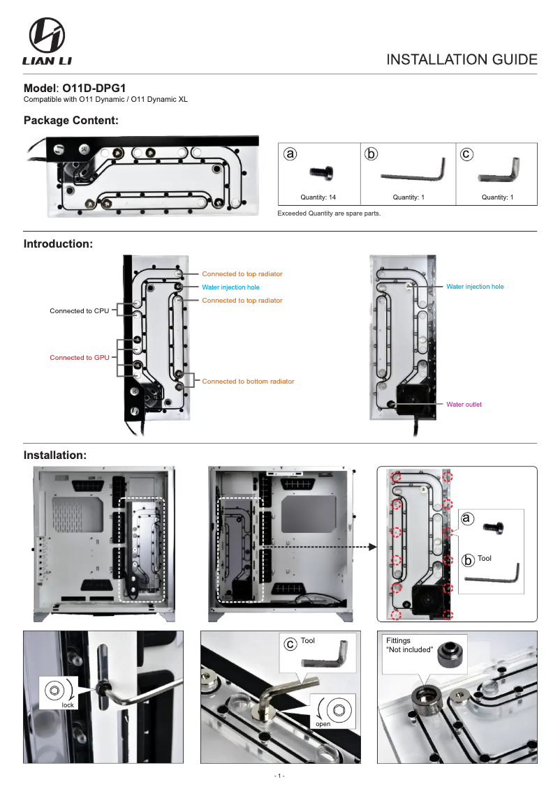 Page n°1 - Manuel utilisateur Lian Li O11D-DPG1