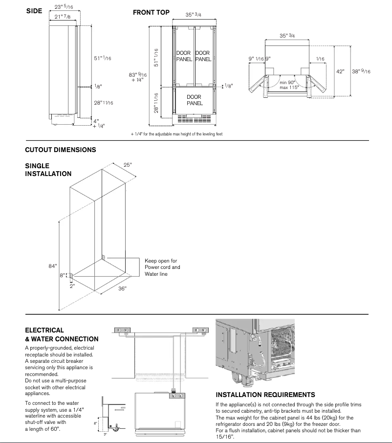 Page 1 de la notice Instructions / montage Bertazzoni REF36FDBZPNV