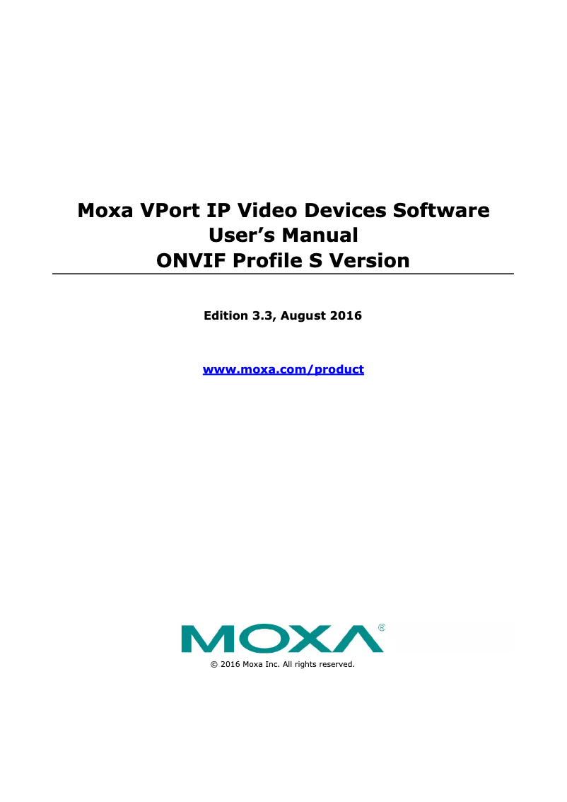 Page n°1 - Manuel utilisateur Moxa VPORT P06-1MP-M12-CAM60-T
