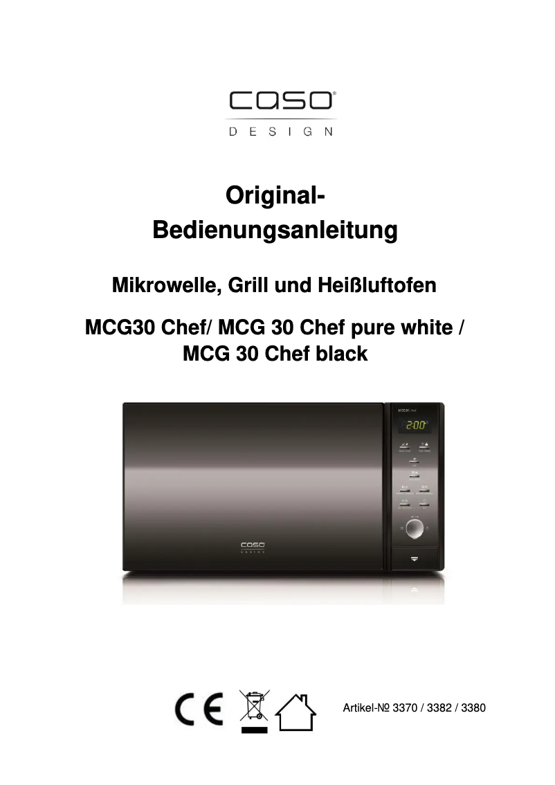 Image de la première page du manuel de l'appareil MCG 30 chef