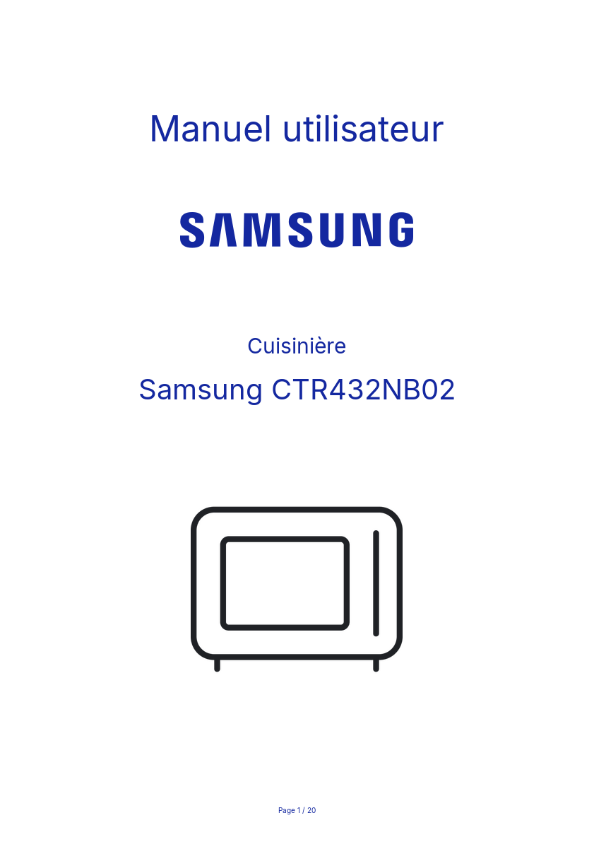 Page n°1 - Manuel utilisateur Samsung CTR432NB02