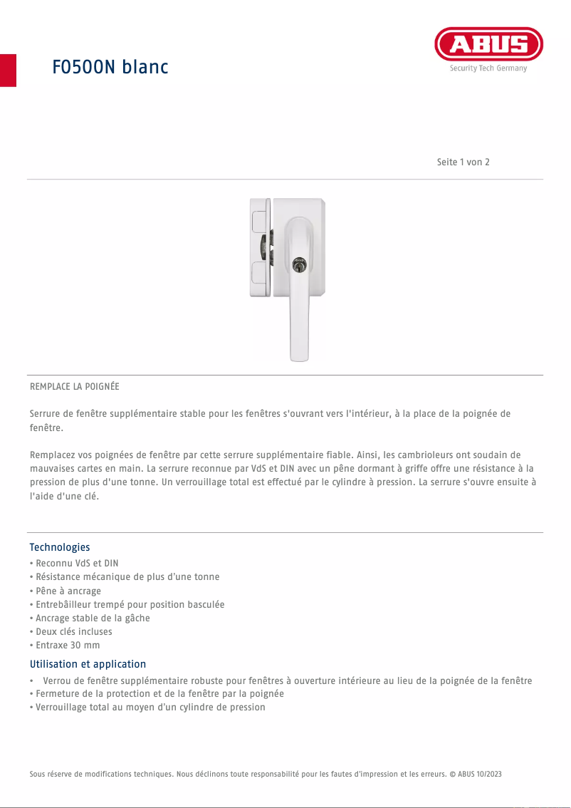 Image de la première page du manuel de l'appareil FO500N